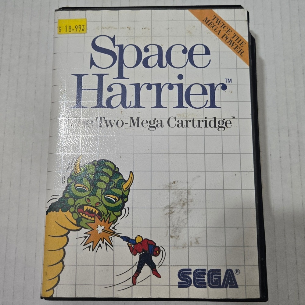 1987 Space Harrier Sega Master System Game Box and Cartridge 80s 8 Bit